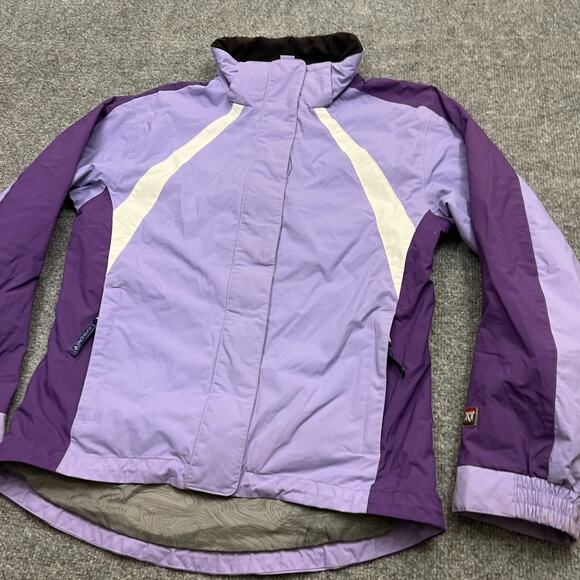 Spyder Windbreaker Jacket Girls 12 Purple White Mock Neck Ski Snowboard - Picture 2 of 14